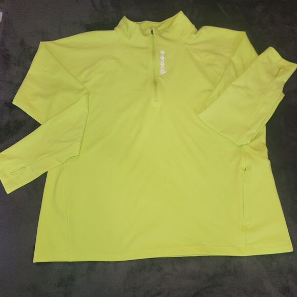 Reebok Running Performance Women’s Active Wear 1/2 Zip Pullover Neon Green XXL - Picture 1 of 8